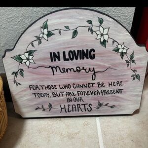 In Loving Memory Plaque with Floral Design